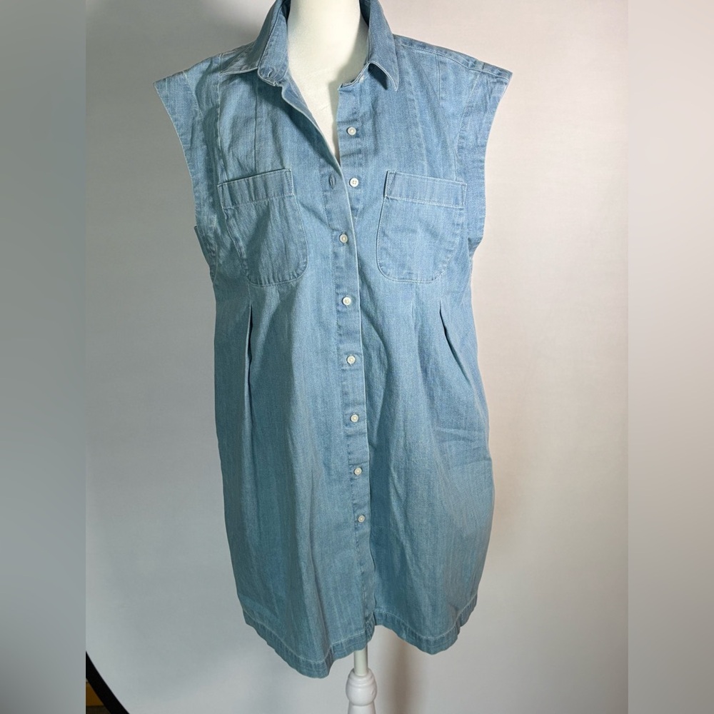 Sleeveless Denim Button-Up Dress Banana Republic Size Medium NWT